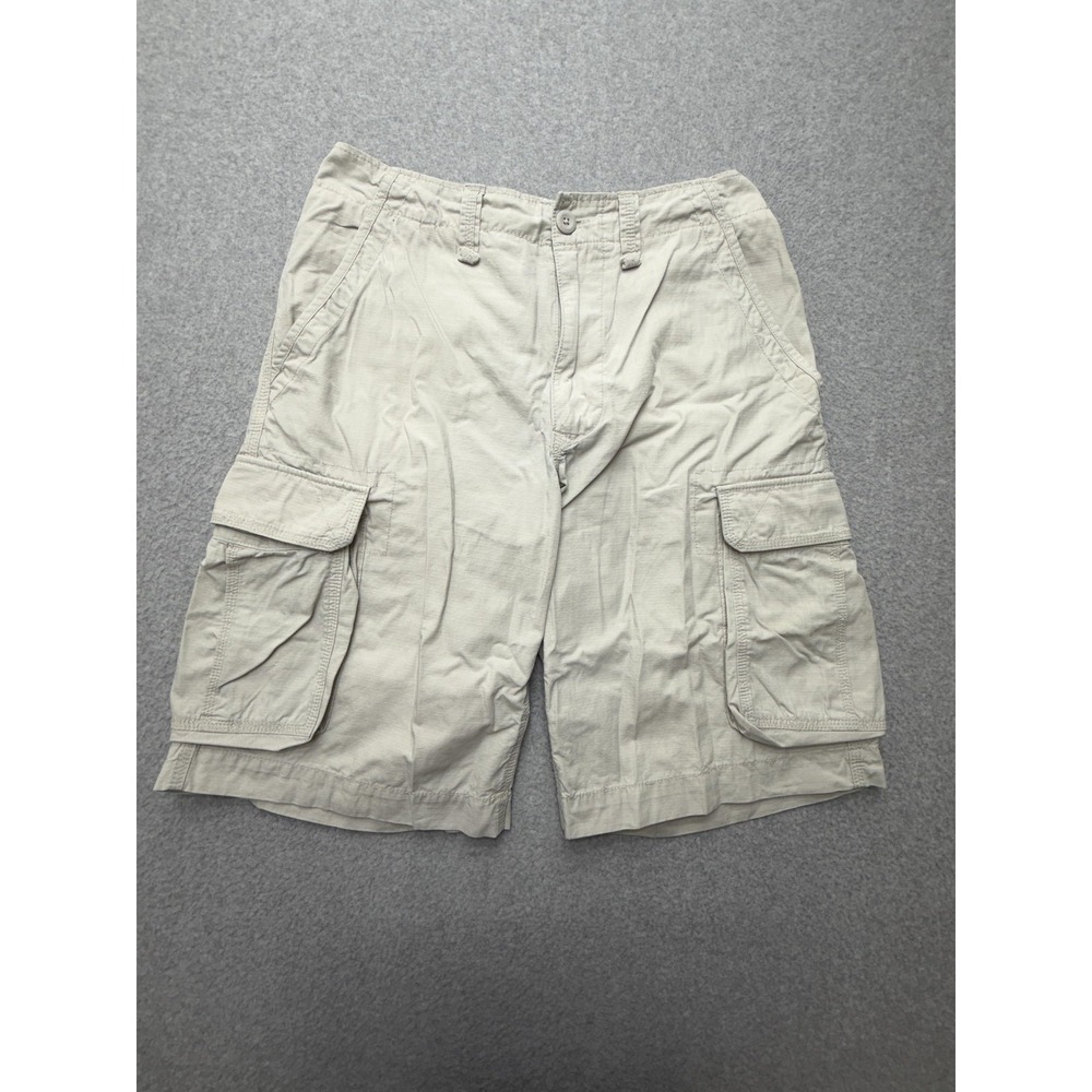 Polo Jeans Company Cargo Shorts Mens 32 Beige Canvas 11 Inseam Adjustable Waist